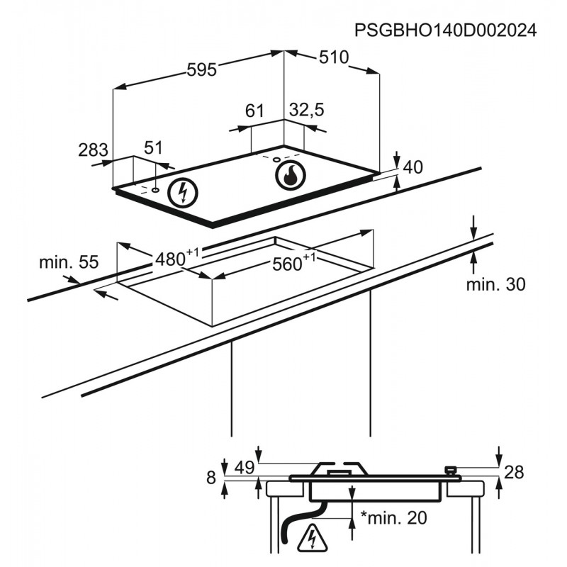 Варильна поверхня AEG HGR6436SM - изображение 8