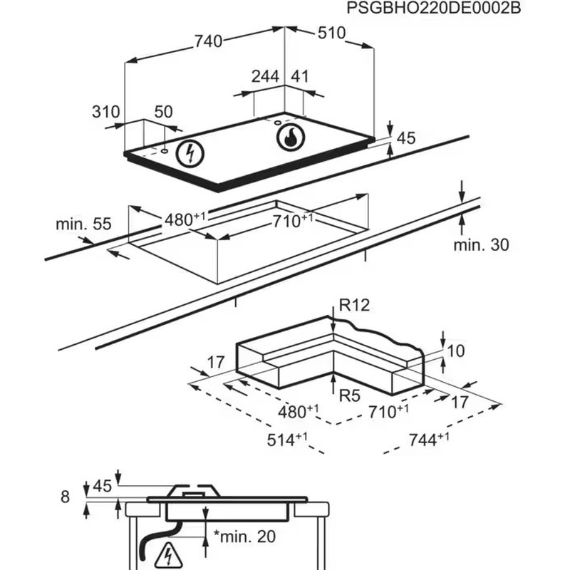 Варочная поверхность AEG HKB75453NB - изображение 8