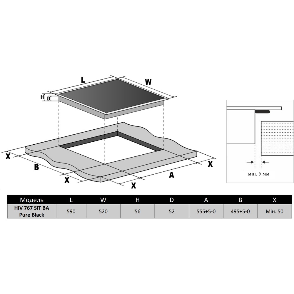 Варочная поверхность InterLine HIV 767 SIT BA Pure Black - изображение 3
