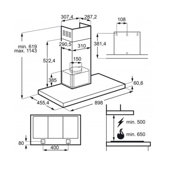 Витяжка AEG DBE5960HG - изображение 3
