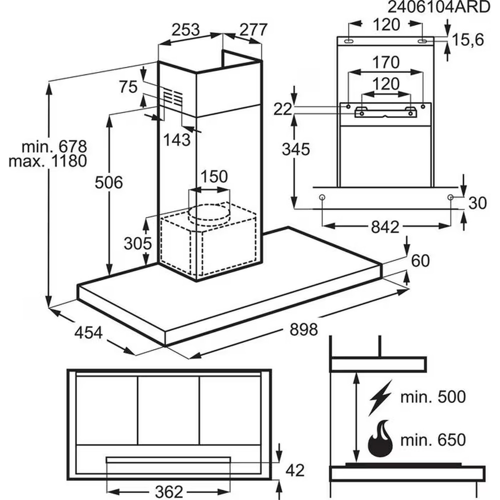 Витяжка AEG GB67D91HL Hob2Hood - изображение 7