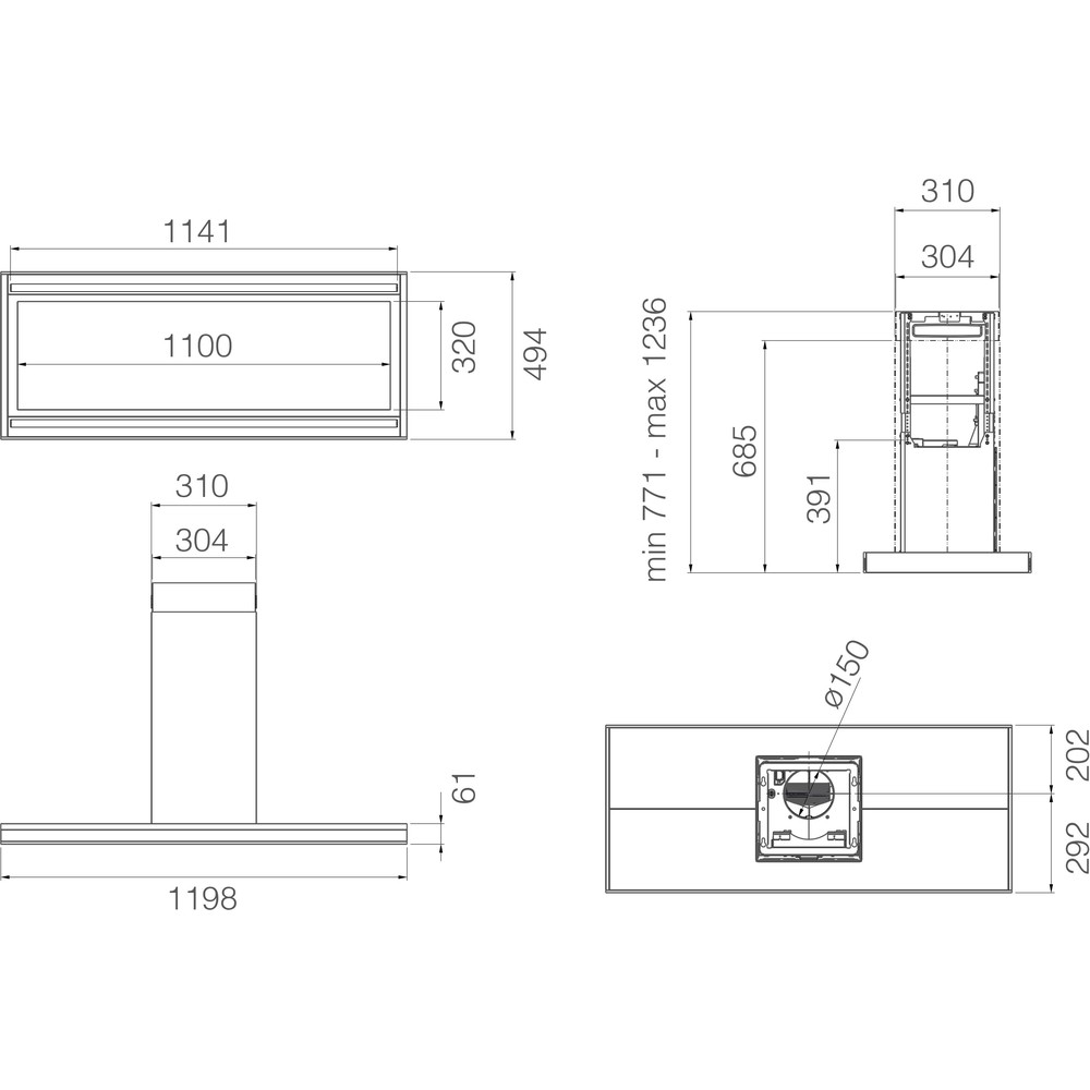 Витяжка Elica ELEMENT ISL @ BLMAT/A/120 - изображение 3