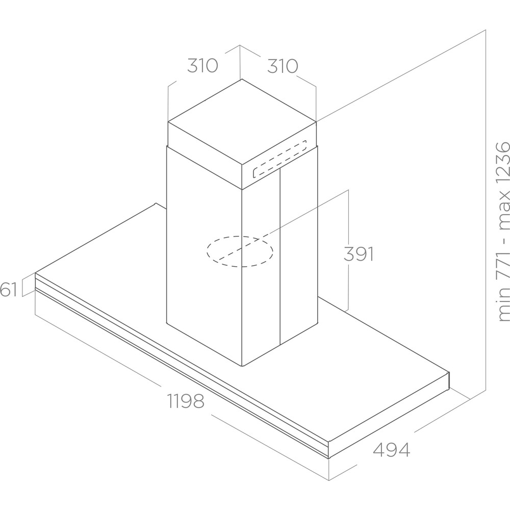 Витяжка Elica ELEMENT ISLAND @ IX BL/A/120 - изображение 2