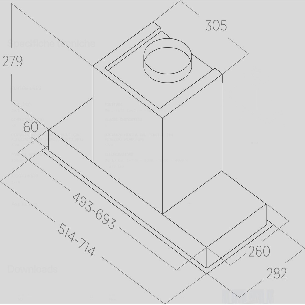 Витяжка Elica HIDDEN ADVANCE PLUS @ BL GL/A/72 - изображение 5