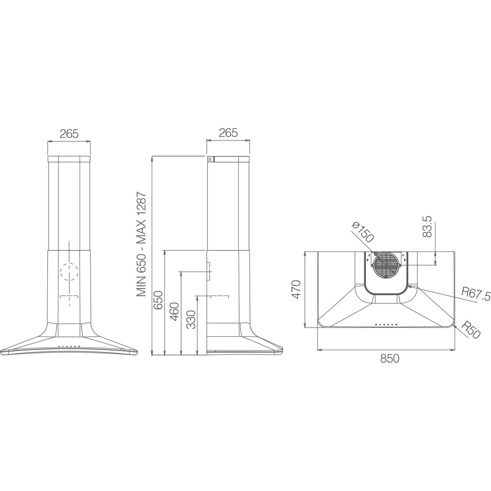 Витяжка Elica SWEET MOON BLACK/A/85 + CAM - изображение 4