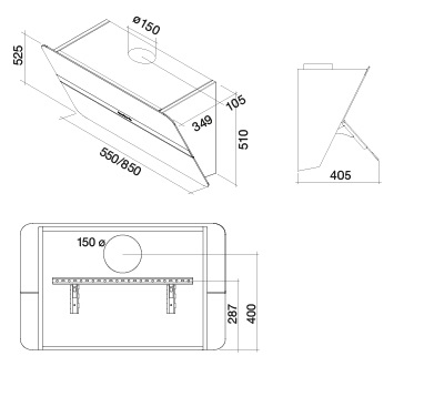 Витяжка Falmec FLIPPER 85 Black - изображение 6