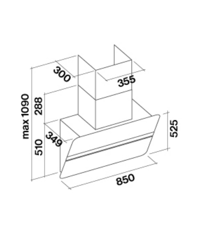 Витяжка Falmec FLIPPER NRS 85 Black - изображение 3