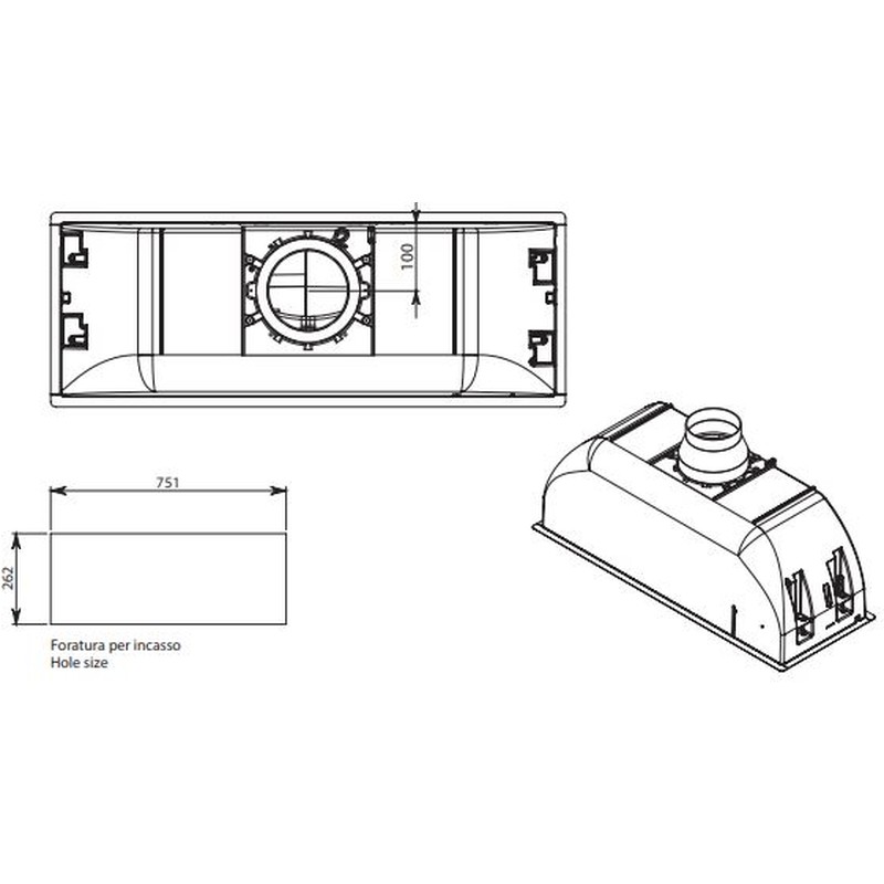 Витяжка Falmec Gruppo Incasso Burano 70 White - изображение 4
