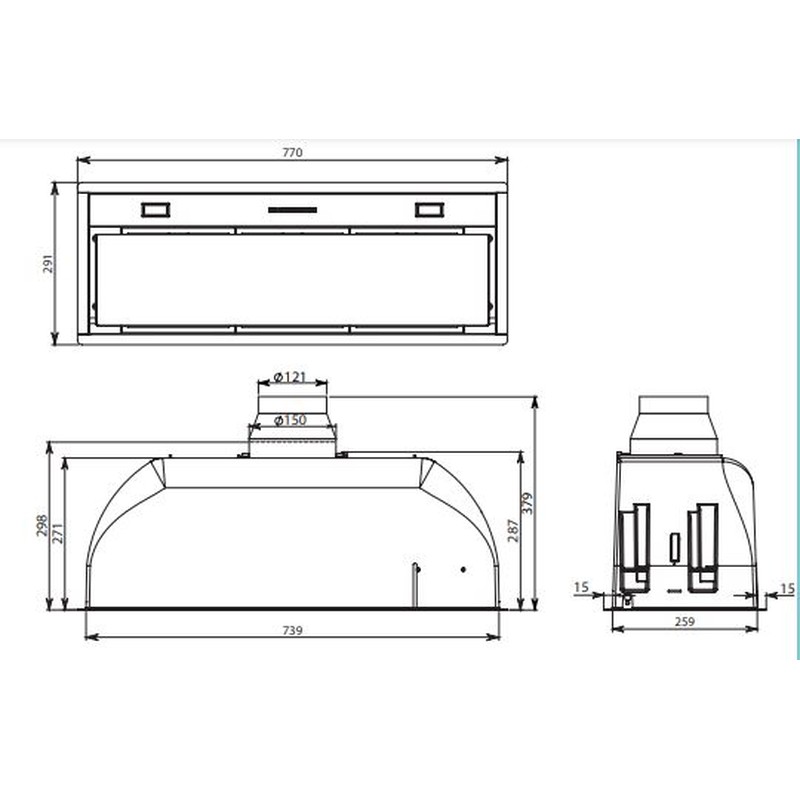 Витяжка Falmec Gruppo Incasso Burano 70 White - изображение 3