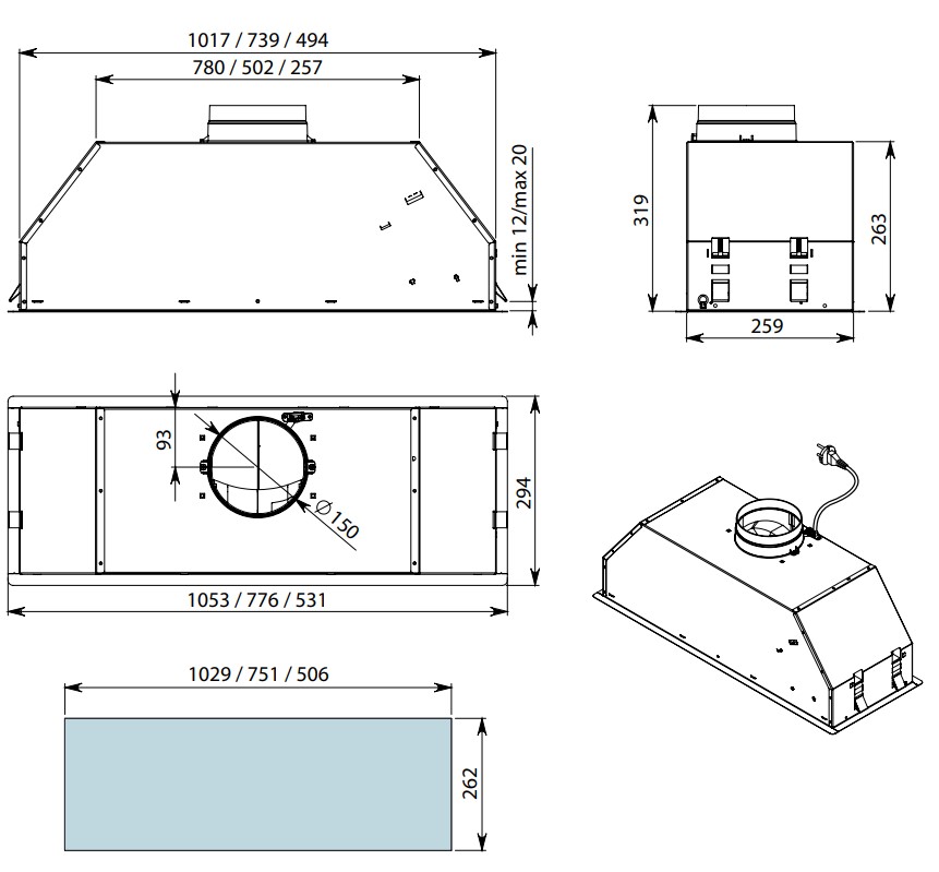 Витяжка Falmec GRUPPO INCASSO EVO 105 P.E. - изображение 3