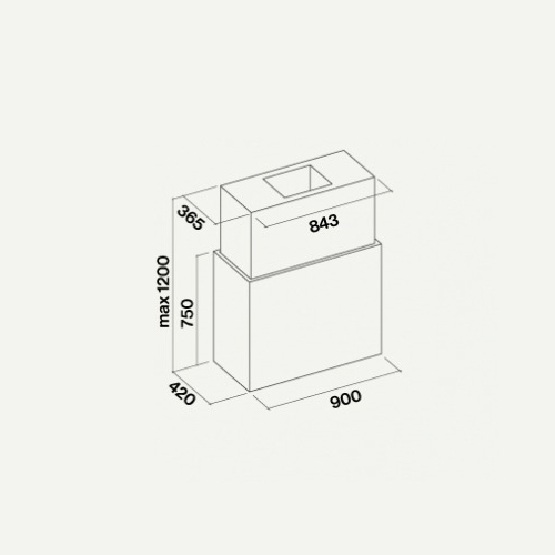 Вытяжка Falmec LAGUNA Isola 90 Pannellabile (корпус из нерж. стали без декоративных панелей) - изображение 3