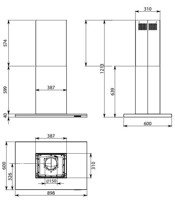 Витяжка Falmec LUMEN ISOLA NRS 90 - изображение 2