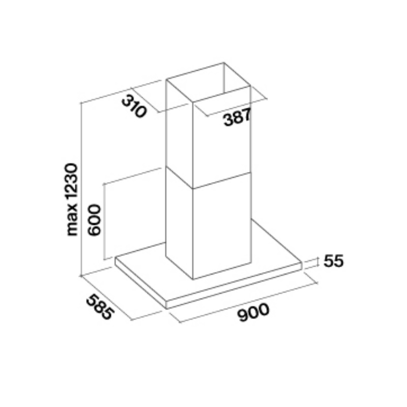 Вытяжка Falmec LUMINA NRS 90 Black isola - изображение 2