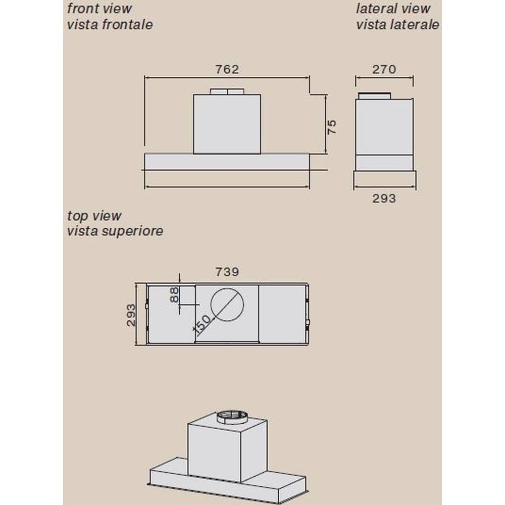 Витяжка Falmec Parallel 70 Black (800) - изображение 7