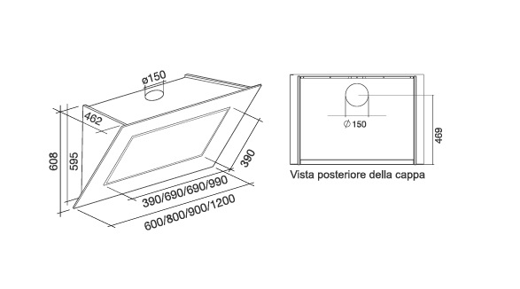 Витяжка Falmec QUASAR 90 Gray - изображение 2