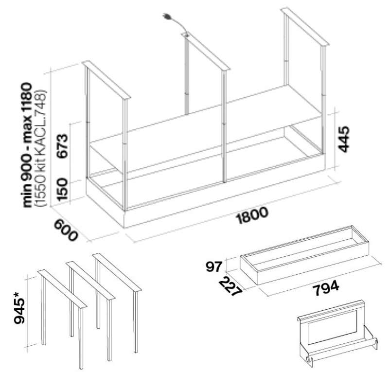Витяжка Falmec SPAZIO 180 Inox isola - изображение 5