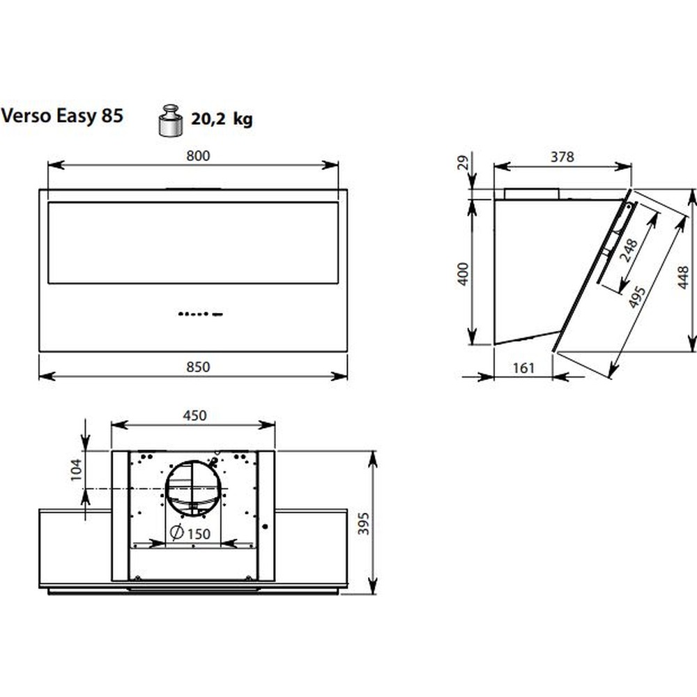 Вытяжка Falmec VERSO EASY 85 White - изображение 3