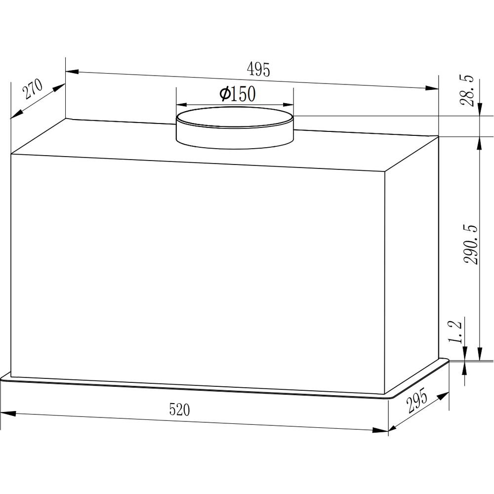 Витяжка InterLine BOXGLASS BL A/60 PB/2/T - изображение 9
