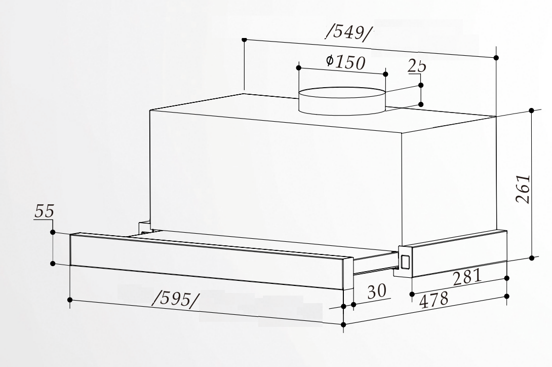 Вытяжка InterLine SLIM ULTRA X/S A/60 - изображение 10