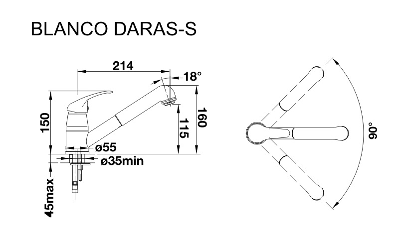 Кухонний змішувач Blanco DARAS-S (517740) - изображение 2