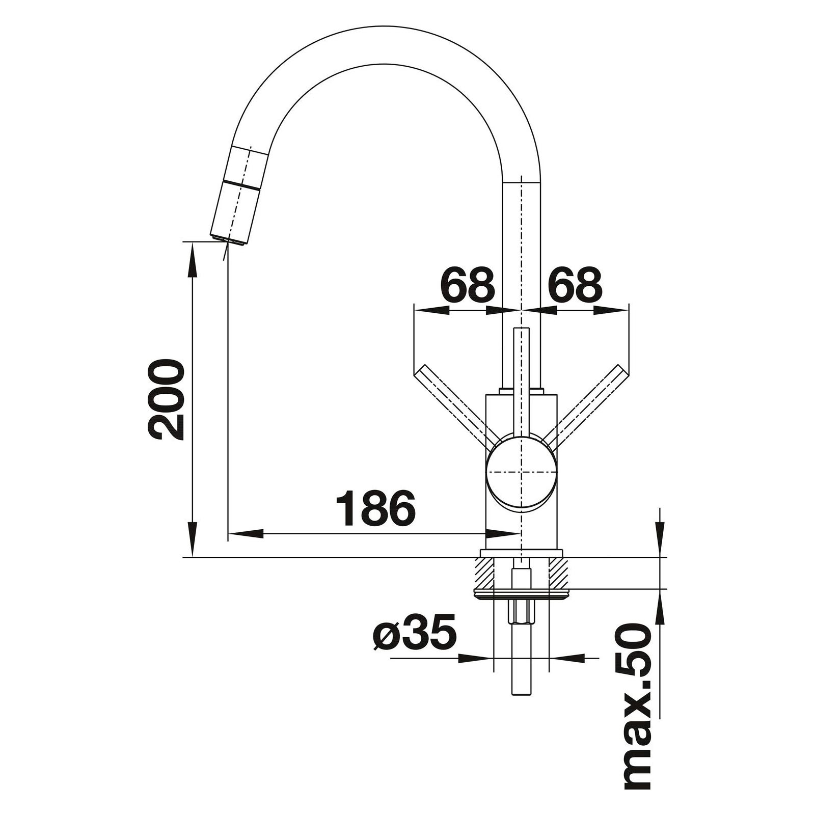 Кухонний змішувач Blanco MIDA-S (526653) - изображение 4