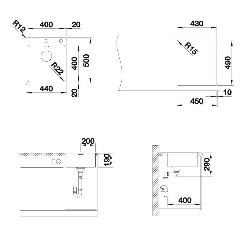 Кухонна мийка Blanco ANDANO 400-IF/A (525244) - изображение 3
