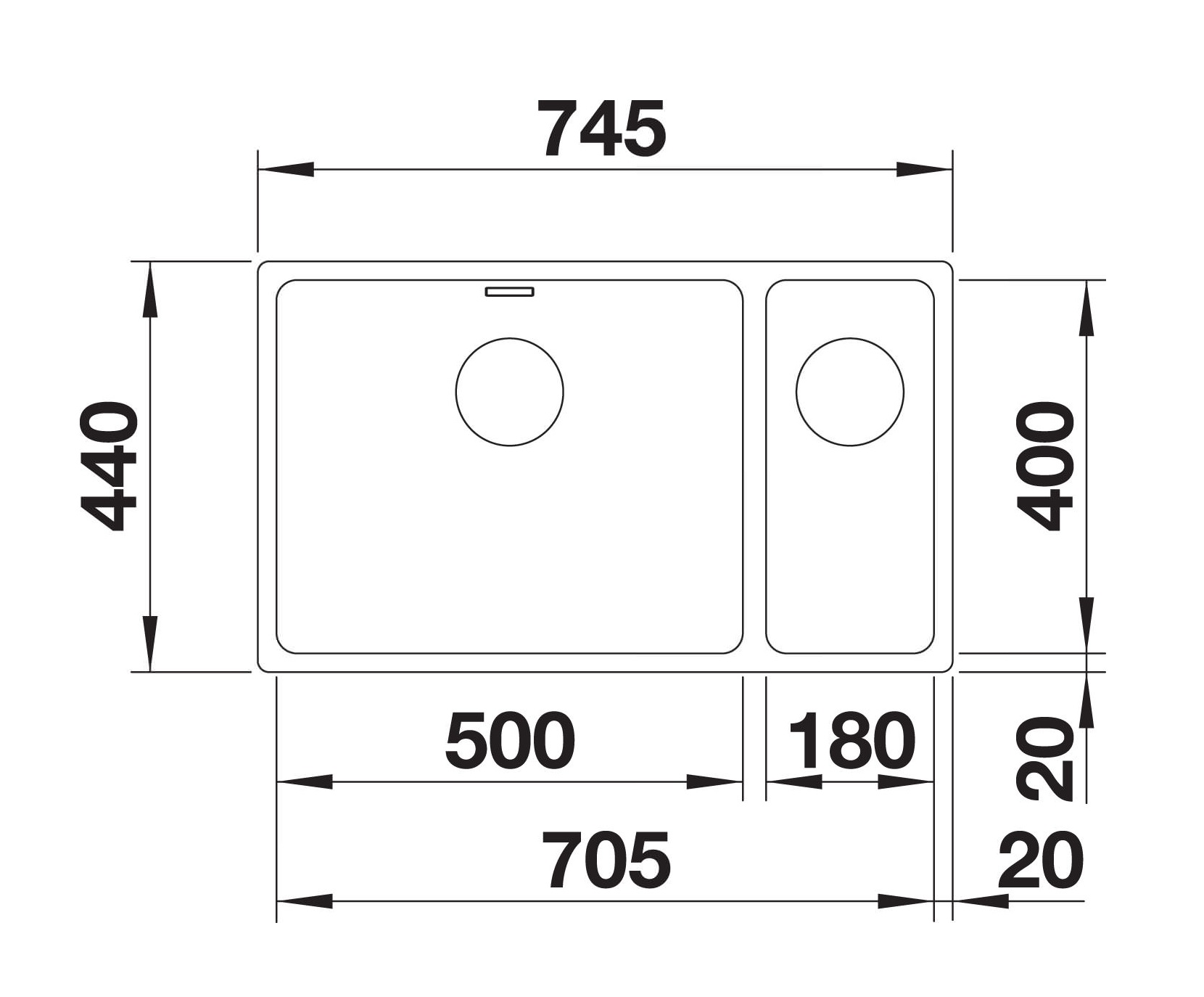 Кухонная мойка Blanco ANDANO 500/180-U (522989) - изображение 3