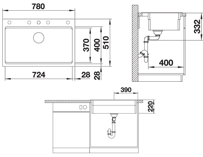 Кухонна мийка Blanco ETAGON 8 (525187) - изображение 3