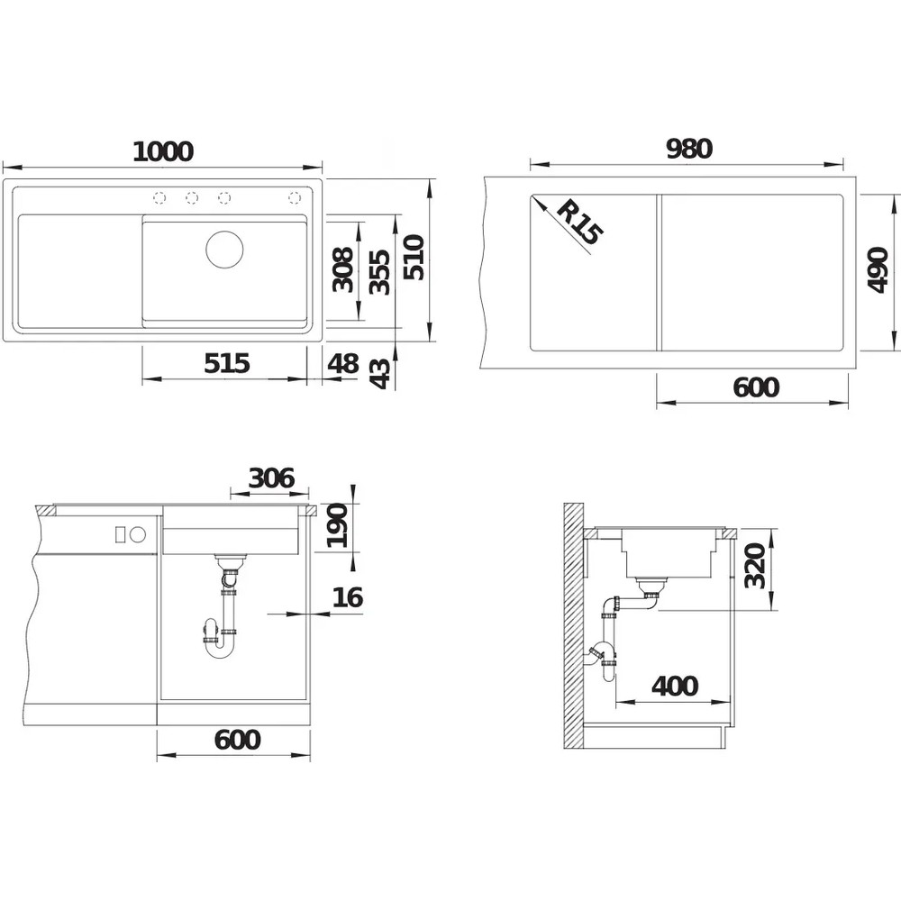 Кухонна мийка Blanco ETAGON XL 6 S SILGRANIT (528093) - изображение 2