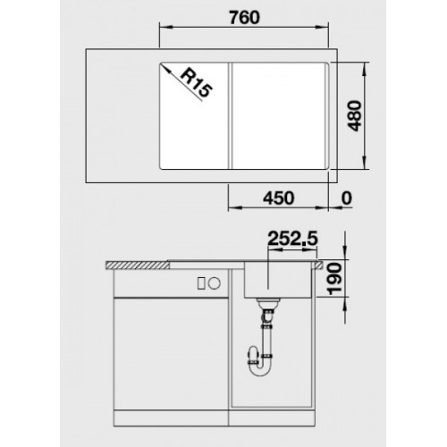Кухонна мийка Blanco LEGRA 45S (522201) - изображение 3