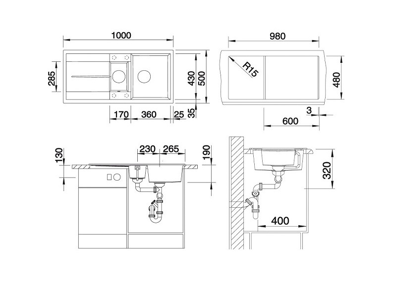 Кухонна мийка Blanco METRA 6S (518877) - изображение 3