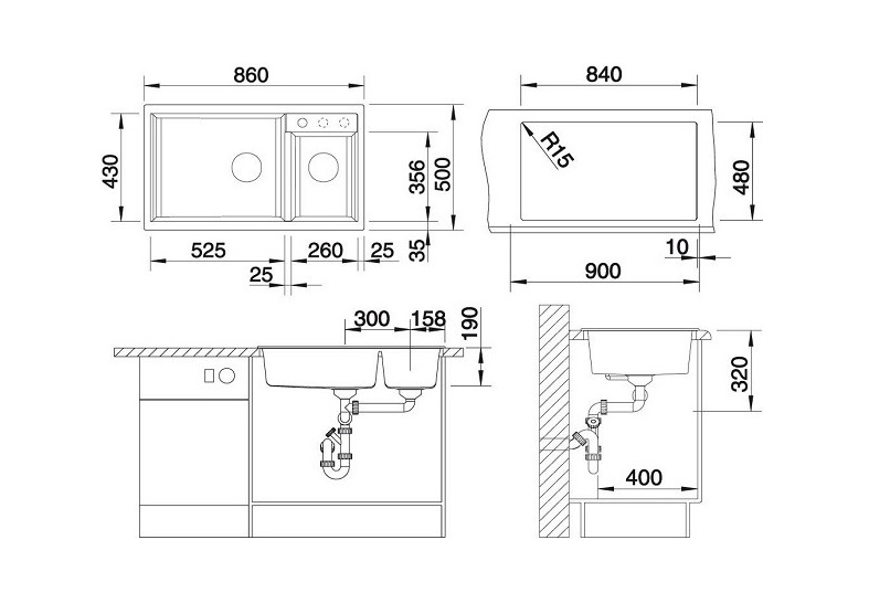 Кухонна мийка Blanco METRA 9 (513269) - изображение 2