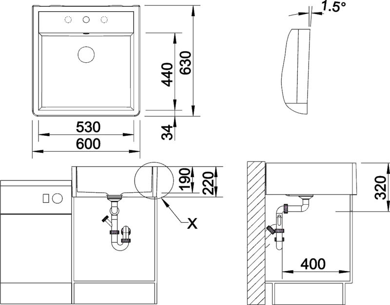 Кухонная мойка Blanco PANOR 60 (514501) - изображение 3