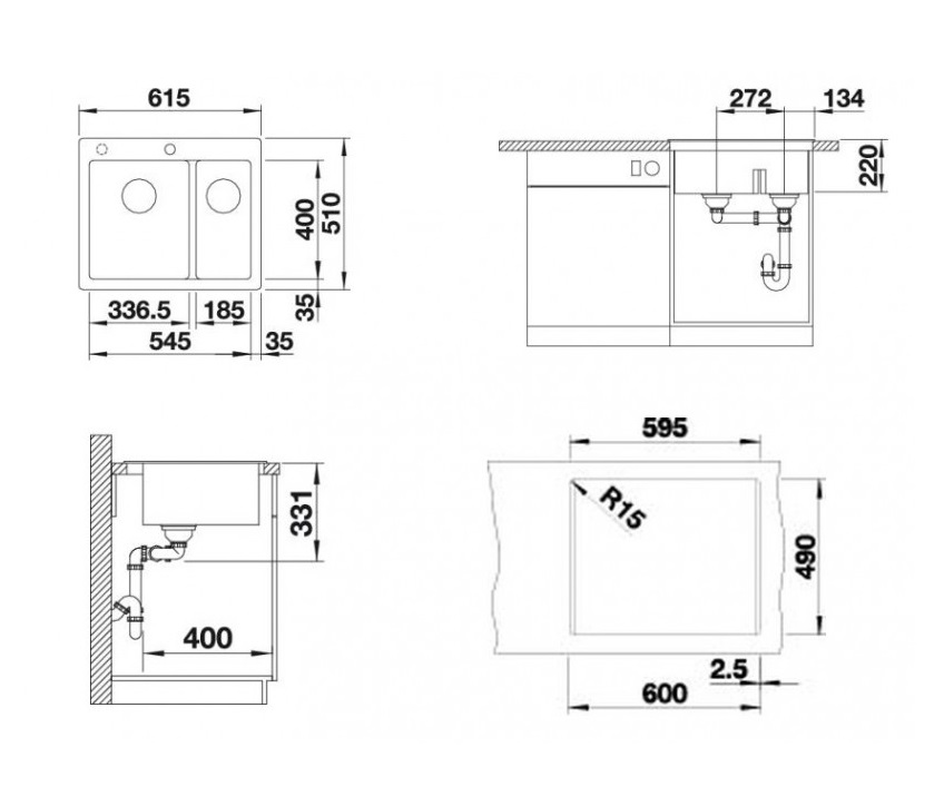 Кухонна мийка Blanco PLEON 6 Split (521693) - изображение 2