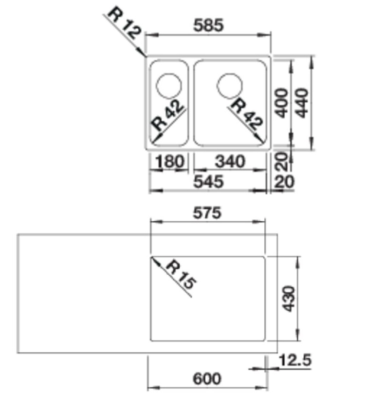 Кухонная мойка Blanco SOLIS 340/180-IF (526130) - изображение 2