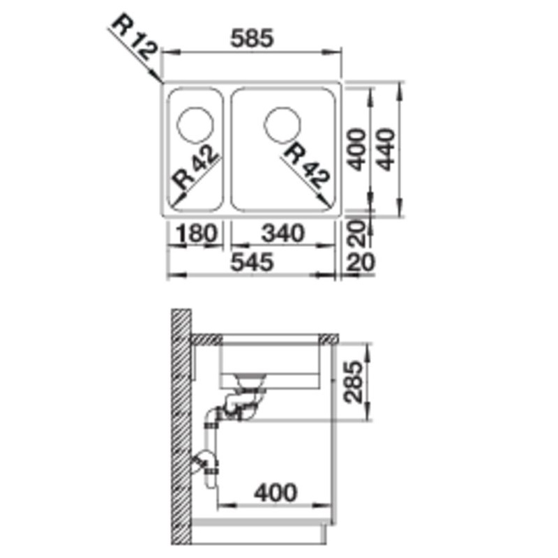 Кухонна мийка Blanco SOLIS 340/180-U (526128) - изображение 2