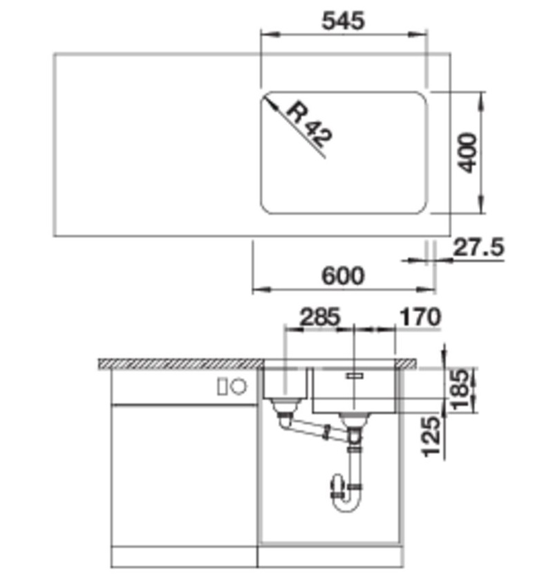 Кухонна мийка Blanco SOLIS 340/180-U (526129) - изображение 3