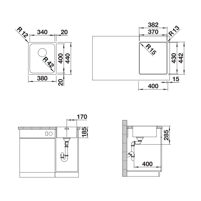 Кухонна мийка Blanco SOLIS 340-IF (526116) - изображение 2