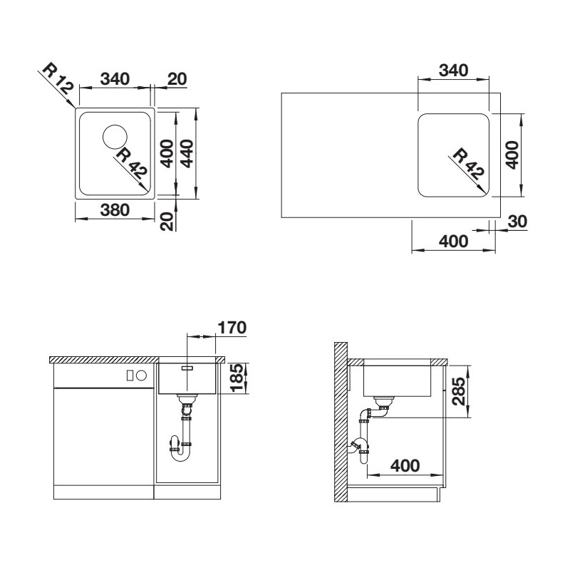 Кухонная мойка Blanco SOLIS 340-U (526115) - изображение 2