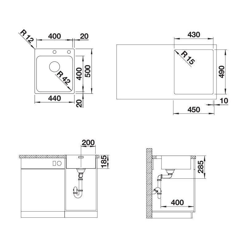Кухонна мийка Blanco SOLIS 400-IF/A (526119) - изображение 2
