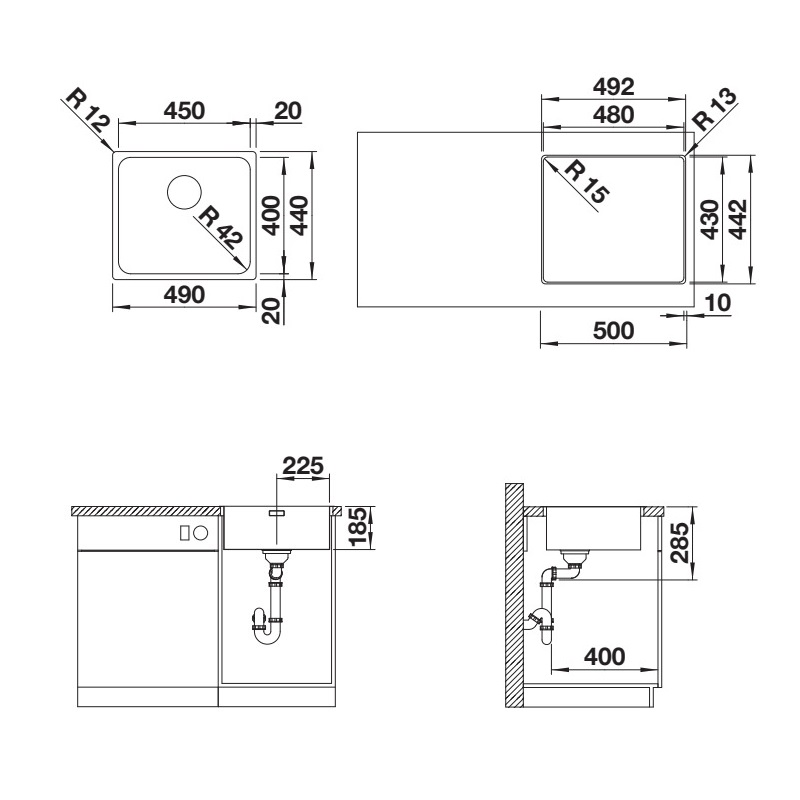 Кухонна мийка Blanco SOLIS 450-IF (526121) - изображение 2