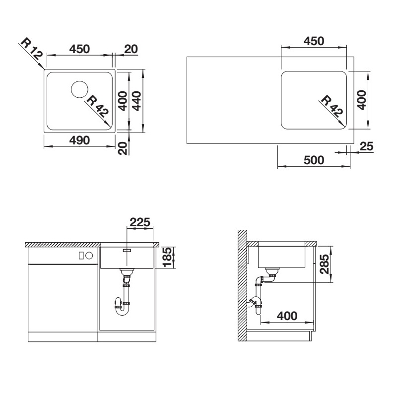 Кухонна мийка Blanco SOLIS 450-U (526120) - изображение 2