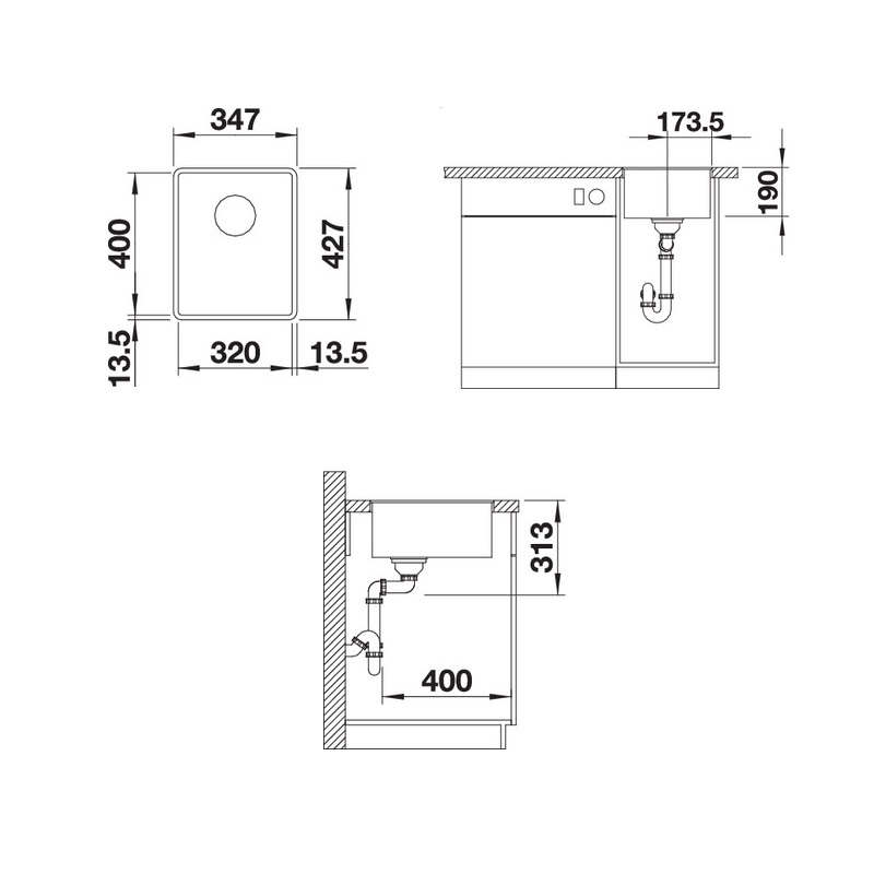 Кухонная мойка Blanco SUBLINE 320-F (523417) - изображение 2