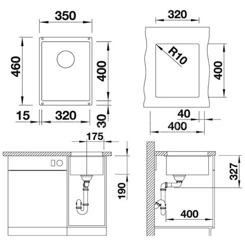 Кухонна мийка Blanco SUBLINE 320-U (527160) - изображение 4