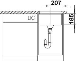 Кухонна мийка Blanco SUBLINE 375-U (516035) - изображение 5