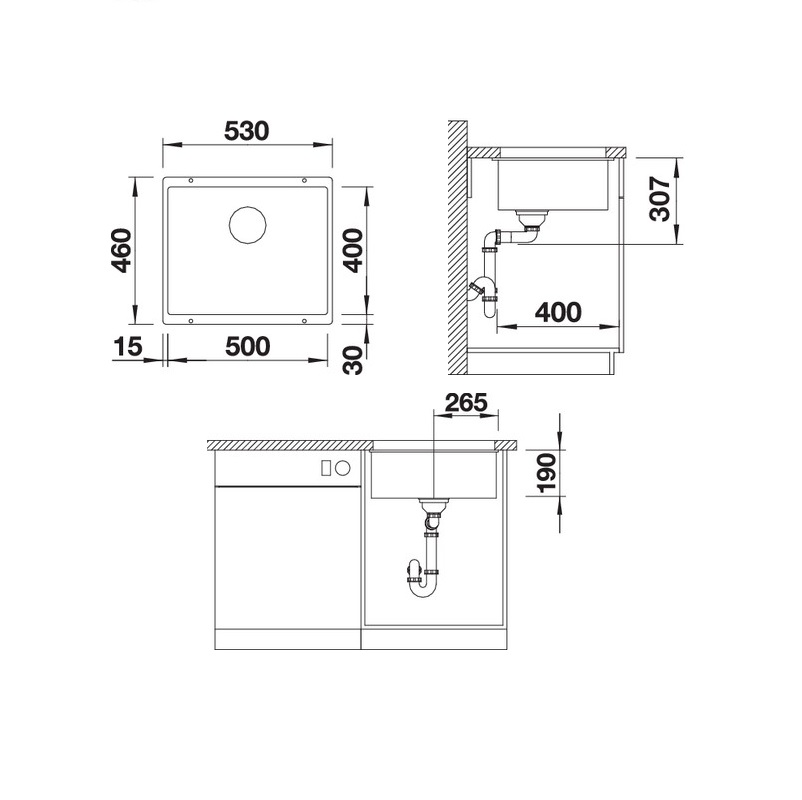 Кухонна мийка Blanco SUBLINE 500-U (523436) - изображение 2