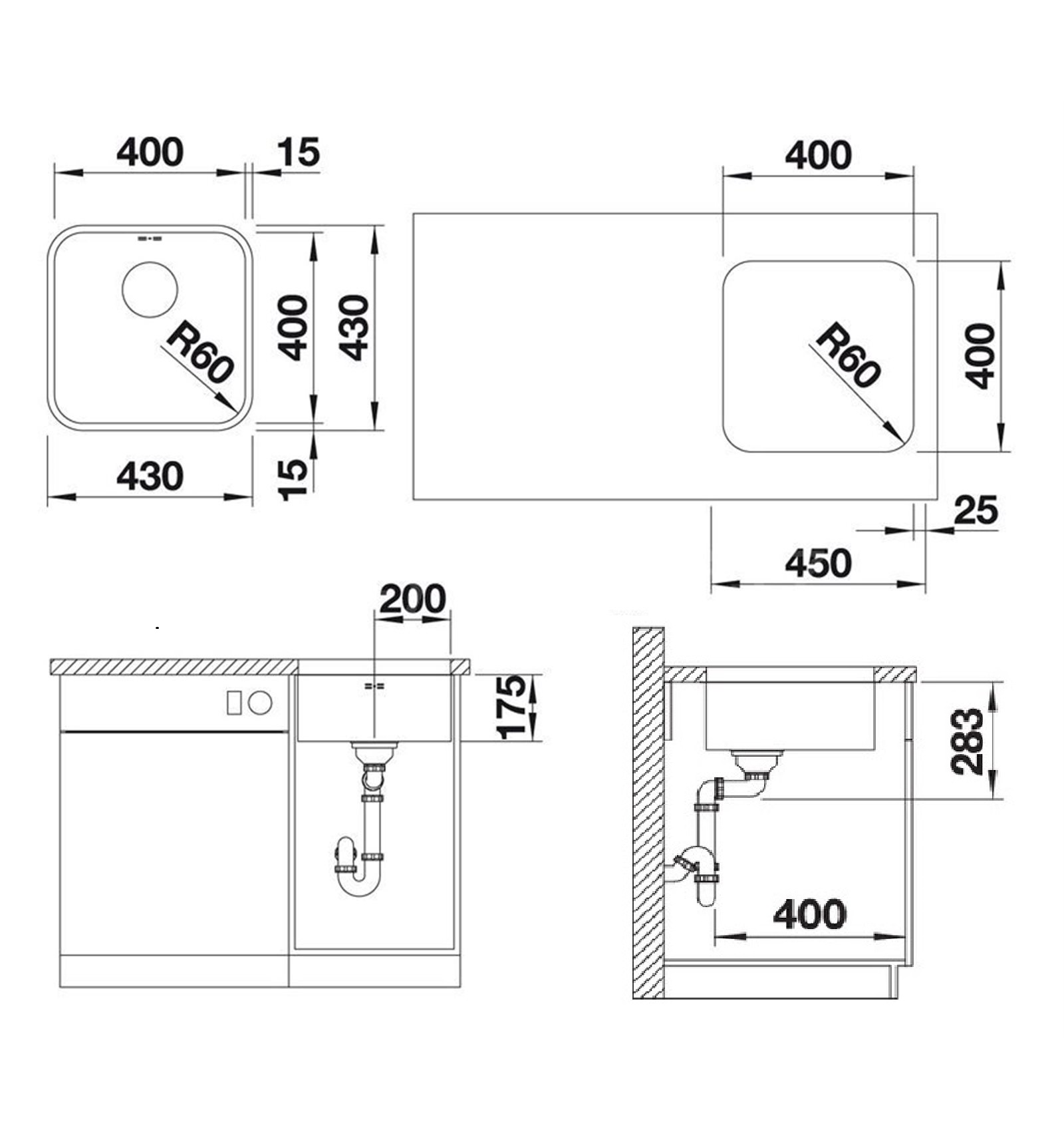 Кухонна мийка Blanco SUPRA 400-U (518201) - изображение 3