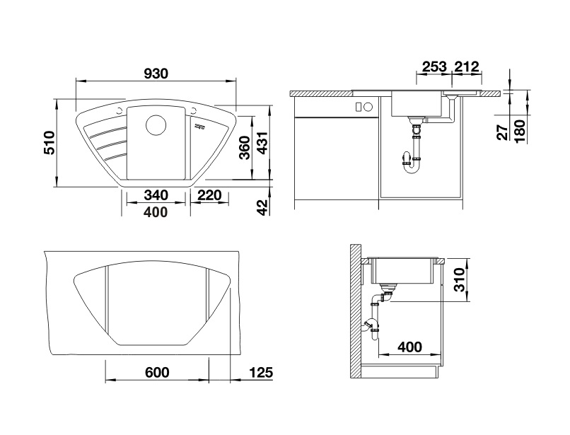 Кухонна мийка Blanco ZIA 9E (514764) - изображение 3