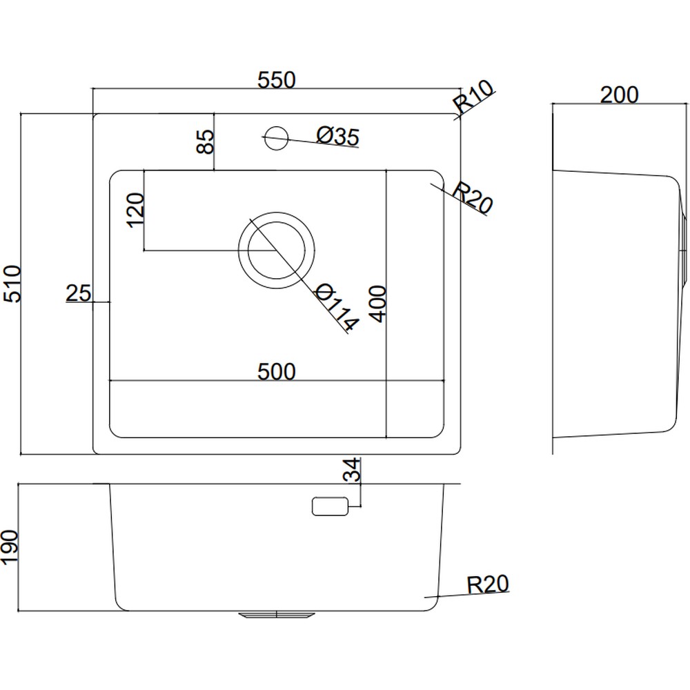 Кухонна мийка InterLine GRAND Grafit PR - изображение 2