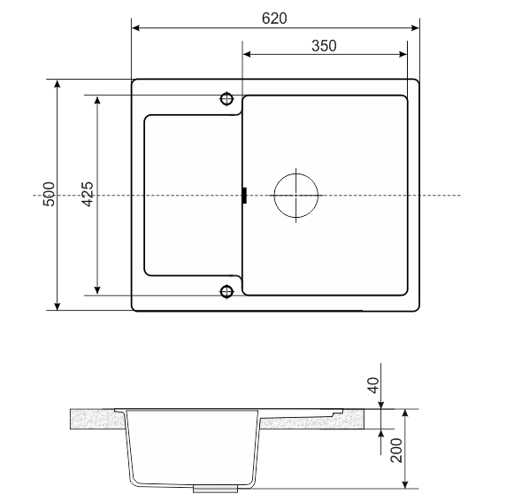 Кухонная мойка InterLine POLO black - изображение 4